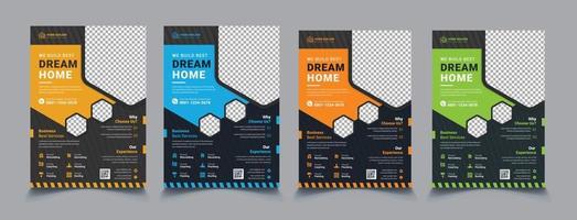 House repair cover A4 template set vector