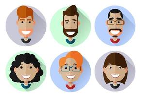 People avatars Set of smiling faces vector