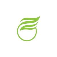 green leaf ecology vector symbol