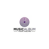 logo for music album with cassette and tone symbol vector