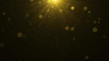 Golden falling glowing particles background video