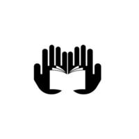 SIMPLE HAND BOOK MINIMAL VECTOR ILLUSTRATION LOGO ICON DESIGN