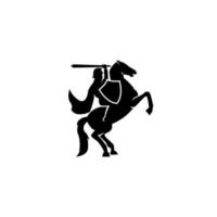 medieval knight riding a horse vector