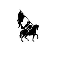 medieval knight riding a horse vector