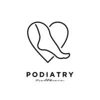 ankle foot podiatry vector line logo icon illustration design