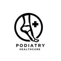 ankle foot podiatry vector line logo icon illustration design