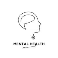 diseño de icono de logotipo de vector de salud mental