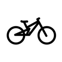 Diseño plano del ejemplo del icono del vector del esquema de la línea de la bici simple