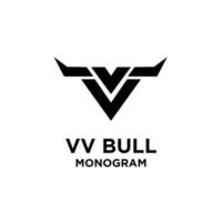 Cabeza de cuerno de toro abstracto letra inicial v logo icono diseño ilustración vectorial vector