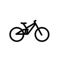 Diseño plano del ejemplo del icono del vector del esquema de la línea de la bici simple