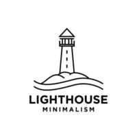 vintage premium minimalism lighthouse vector line logo design