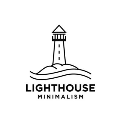 vintage premium minimalism lighthouse vector line logo design