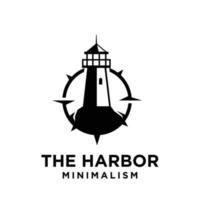 diseño de logotipo de vector de faro de minimalismo premium vintage