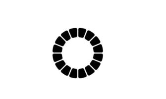 Carga simple diseño de icono negro redondo fondo blanco. vector