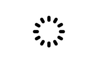 Carga simple diseño de icono negro redondo fondo blanco. vector