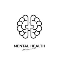 diseño de icono de logotipo de vector de salud mental