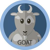 Cute grey goat cartoon flat icon avatar photo