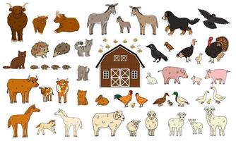 Conjunto de animales de granja Vector Pr