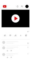 Youtube page mobile vector