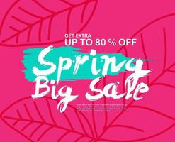 Spring sale discount banner template promotion vector