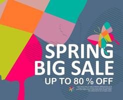 Spring sale discount banner template promotion vector