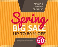 Spring sale discount banner template promotion vector