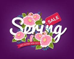 Spring sale discount banner template promotion vector