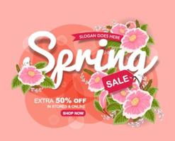 Spring sale discount banner template promotion vector