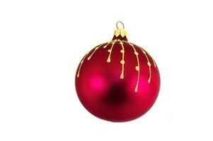 Red Christmas ball isolated on white background photo