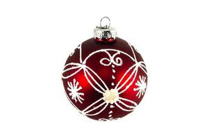 Red Christmas ball isolated on white background photo