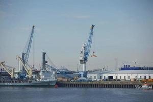 Port of Hamburg on the river Elbe, Germany photo