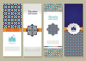 conjunto de banners de diseño étnico. religión resumen conjunto de diseño. vector