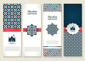 conjunto de banners de diseño étnico. religión resumen conjunto de diseño. vector