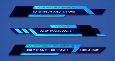 Modern geometric lower third banner template design Colorful lower thirds set template vector