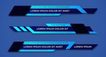 Modern geometric lower third banner template design Colorful lower thirds set template vector