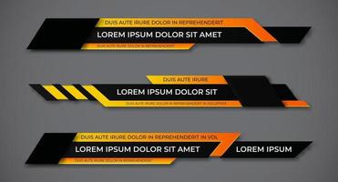 Modern geometric lower third banner template design Colorful lower thirds set template vector