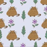 Seamless pattern with cute kittens vector