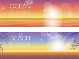 Seamless Vector Summer Background Set With Sandy Beach And Blue Sky And The Ocean