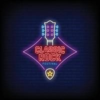 Classic Rock Neon Signs Style Text Vector