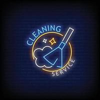 Cleaning Service Neon Signs Style Text Vector