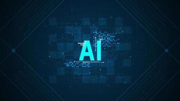 AI intelligent operating system on a dark blue background vector