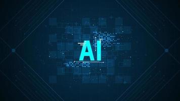 AI intelligent operating system on a dark blue background vector