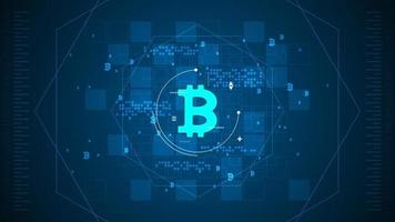 Bitcoin is a cryptocurrency that can be exchanged freely vector