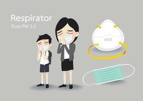 Prevent air pollution and COVID germs by wearing a cloth mask vector