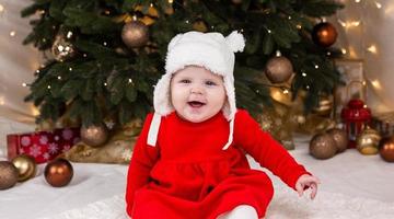 Christmas baby is smiling photo
