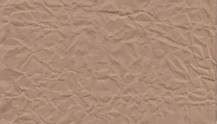 Crumpled kraft paper Textured vintage background Vector stock illustration