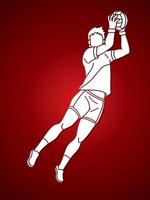 Gaelic Sport  Male Player Jumping Action vector