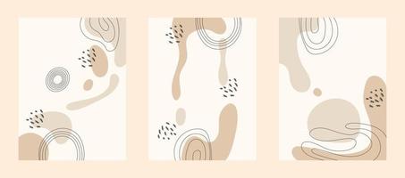 Set of abstract minimalist backgrounds for design in social networks posters on the wall for the web Vector illustration of shapes and lines