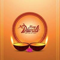 Happy diwali festival of light with creative vector illustration