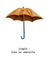 Vector image of an open umbrella with a meaningful inscription